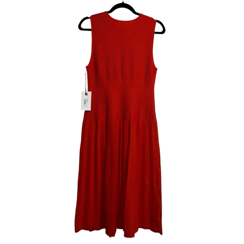 NEW NWT STAUD Elyse Midi Dress In Cayenne Orange Red - Picture 6 of 10